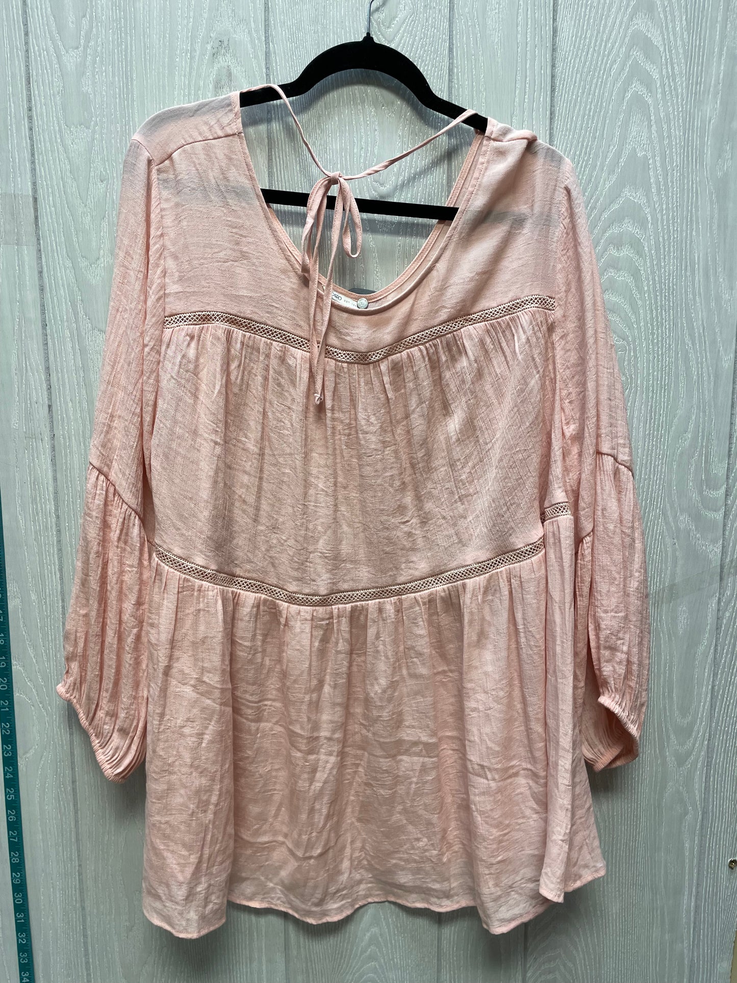 Top Long Sleeve By Cato In Pink, Size: 2x