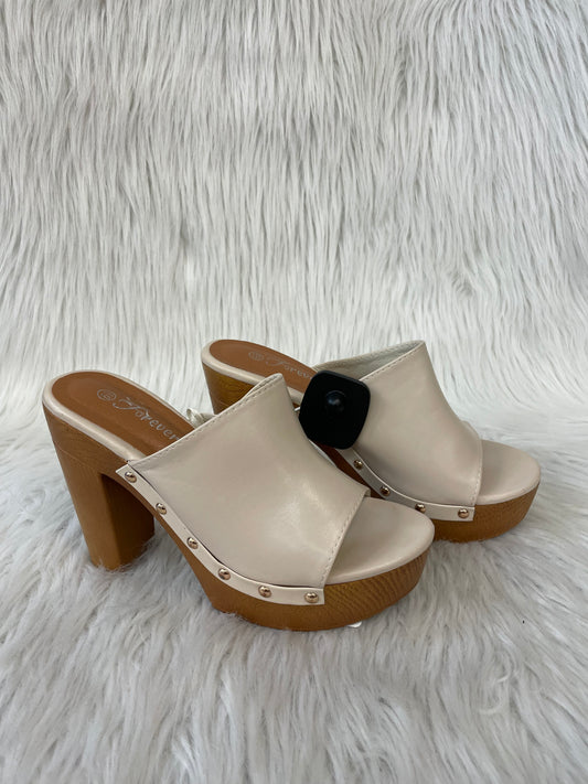 Sandals Heels Block By Forever 21 In Brown & Tan, Size: 6.5