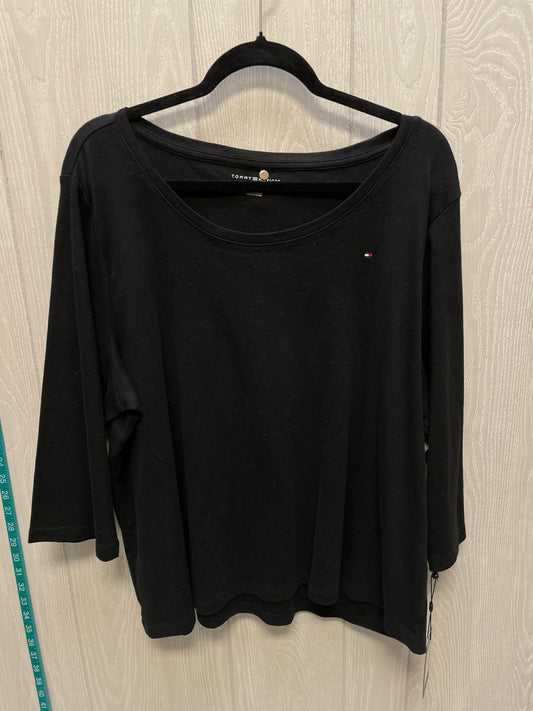 Top 3/4 Sleeve By Tommy Hilfiger In Black, Size: 2x