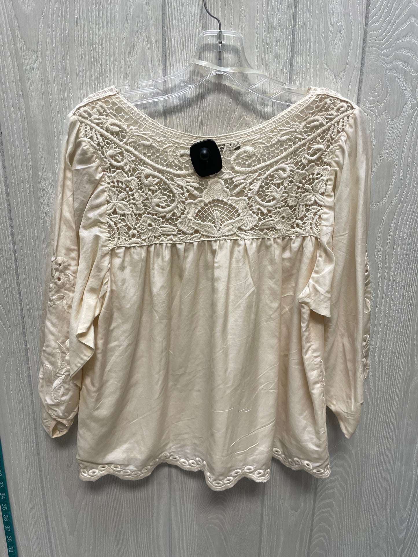 Blouse 3/4 Sleeve By Hazel In Ivory, Size: S