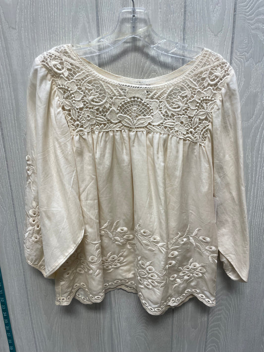 Blouse 3/4 Sleeve By Hazel In Ivory, Size: S