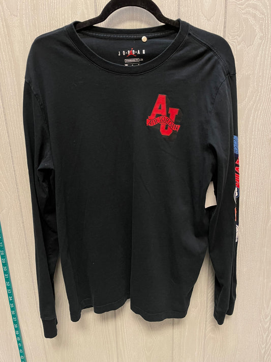 Top Long Sleeve By AIR JORDAN In Black, Size: L