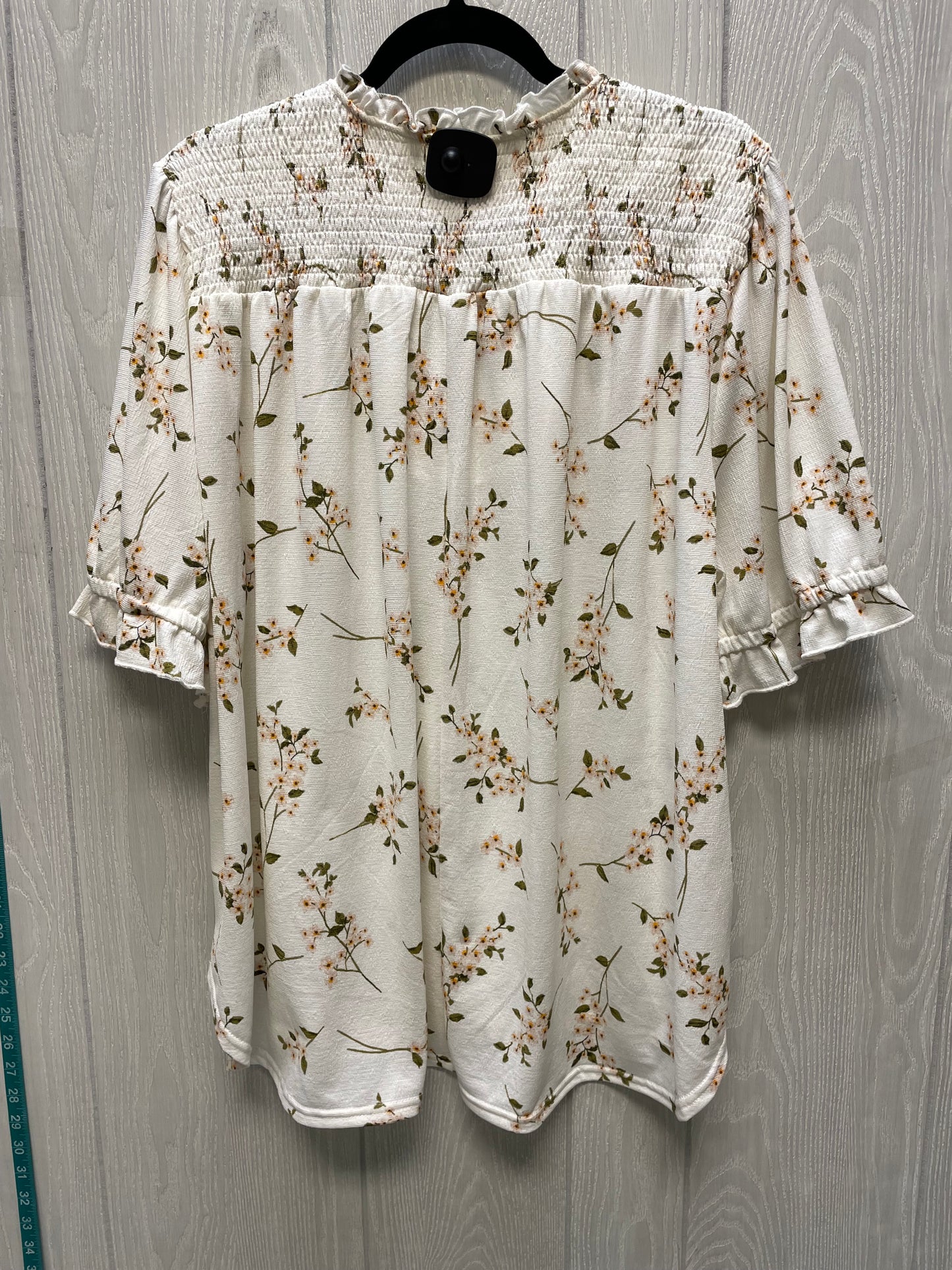 Blouse Short Sleeve By Melloday In Floral Print, Size: 3x