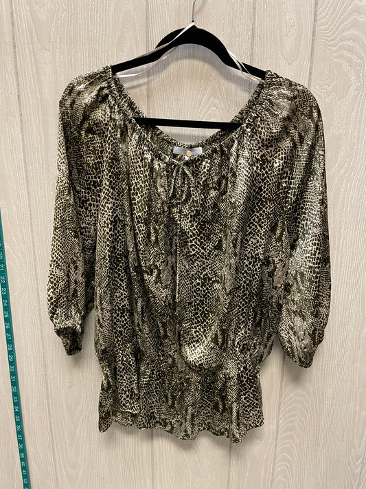 Blouse 3/4 Sleeve By Violet And Claire In Snakeskin Print, Size: 1x