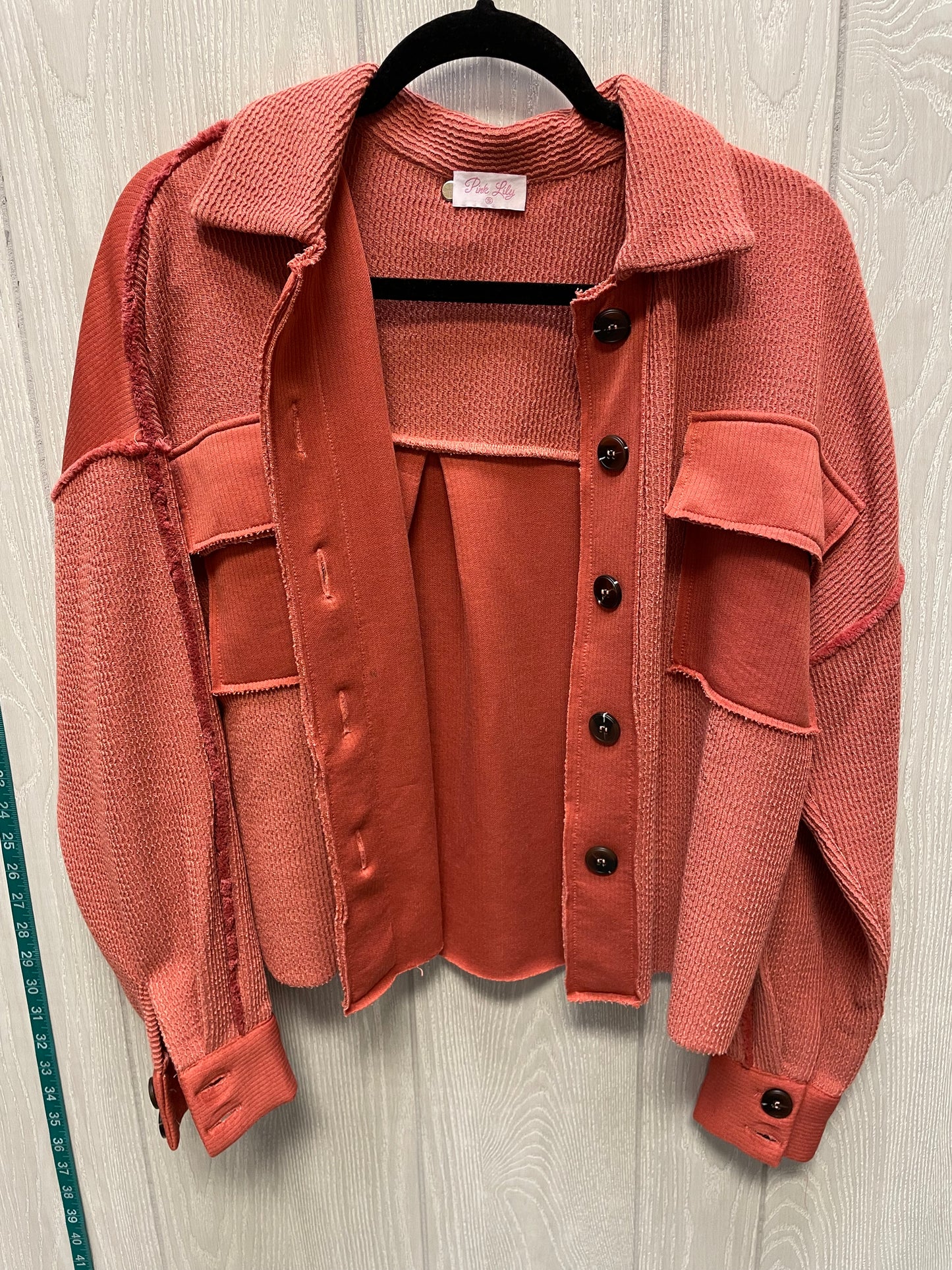 Jacket Utility By Pink Lily In Orange, Size: S