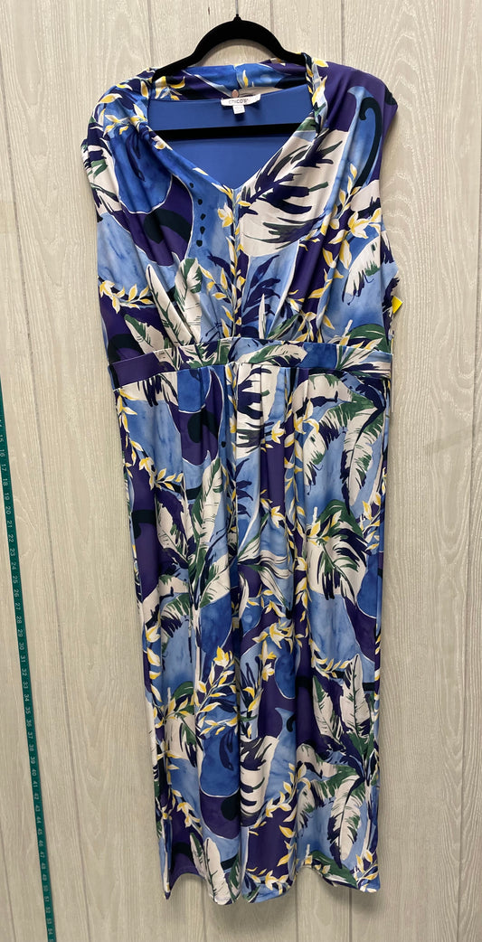 Dress Casual Maxi By Chicos In Floral Print, Size: Xl