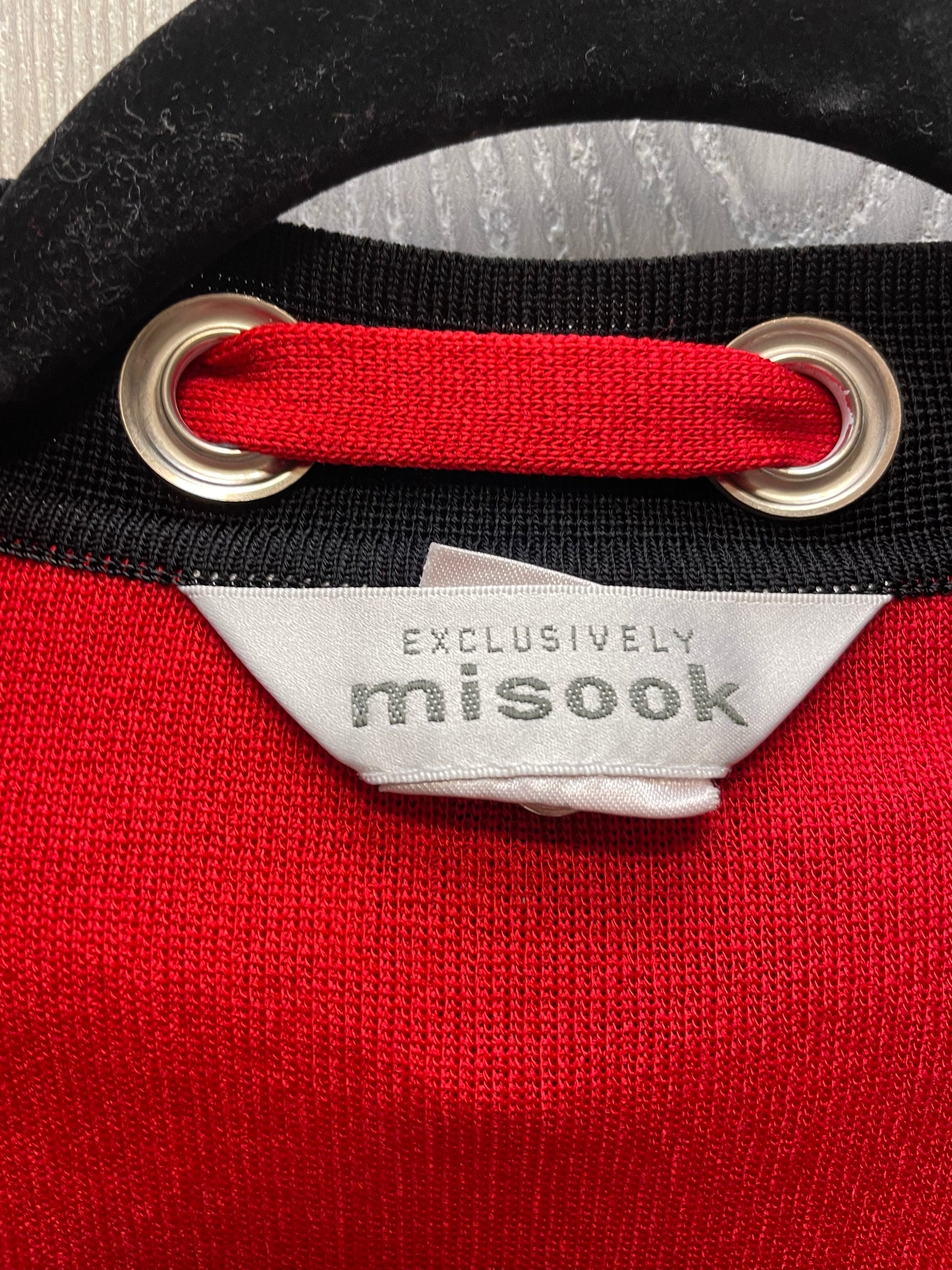 Sweater Cardigan By Misook In Black & Red, Size: M