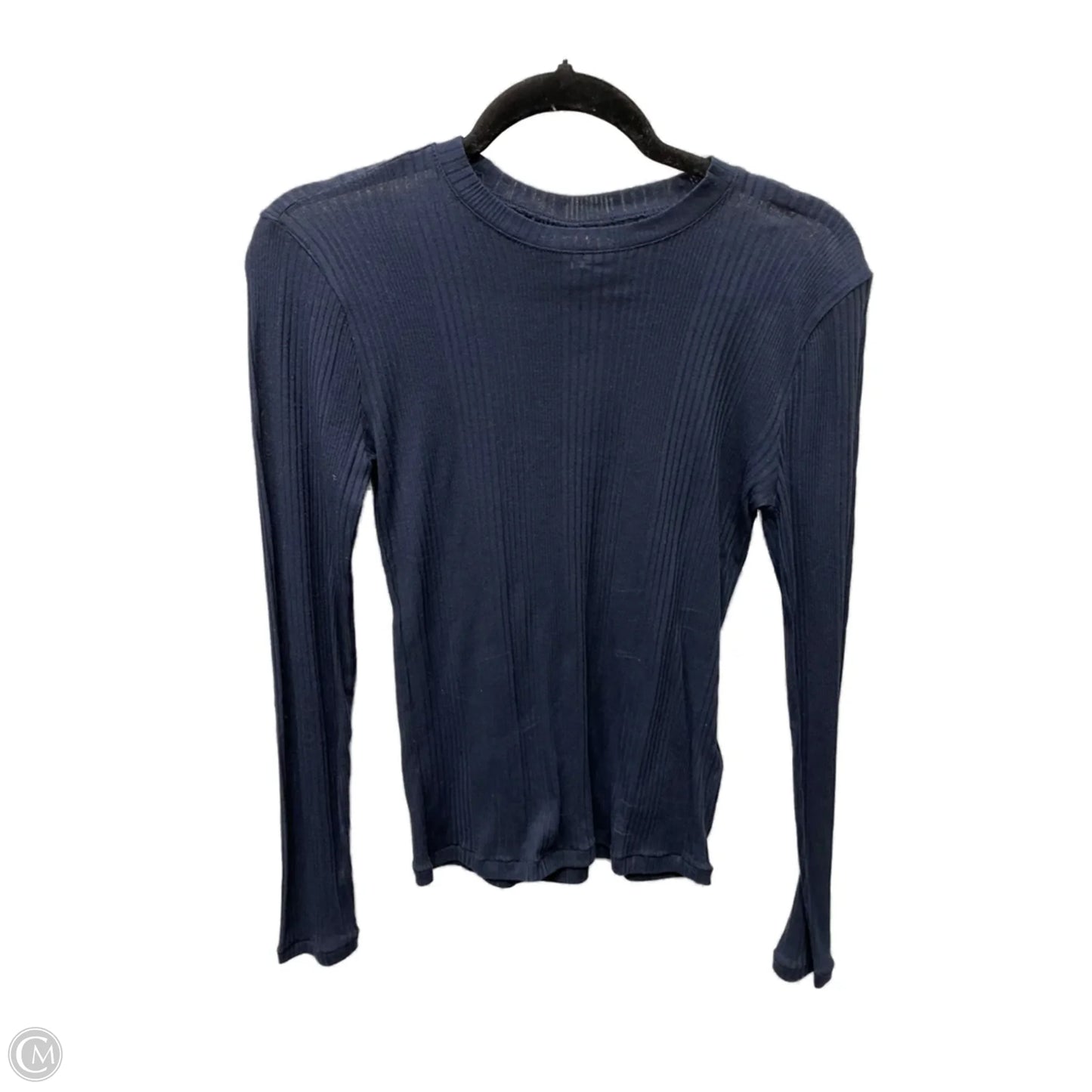 Top Long Sleeve Basic By Madewell In Navy, Size: M