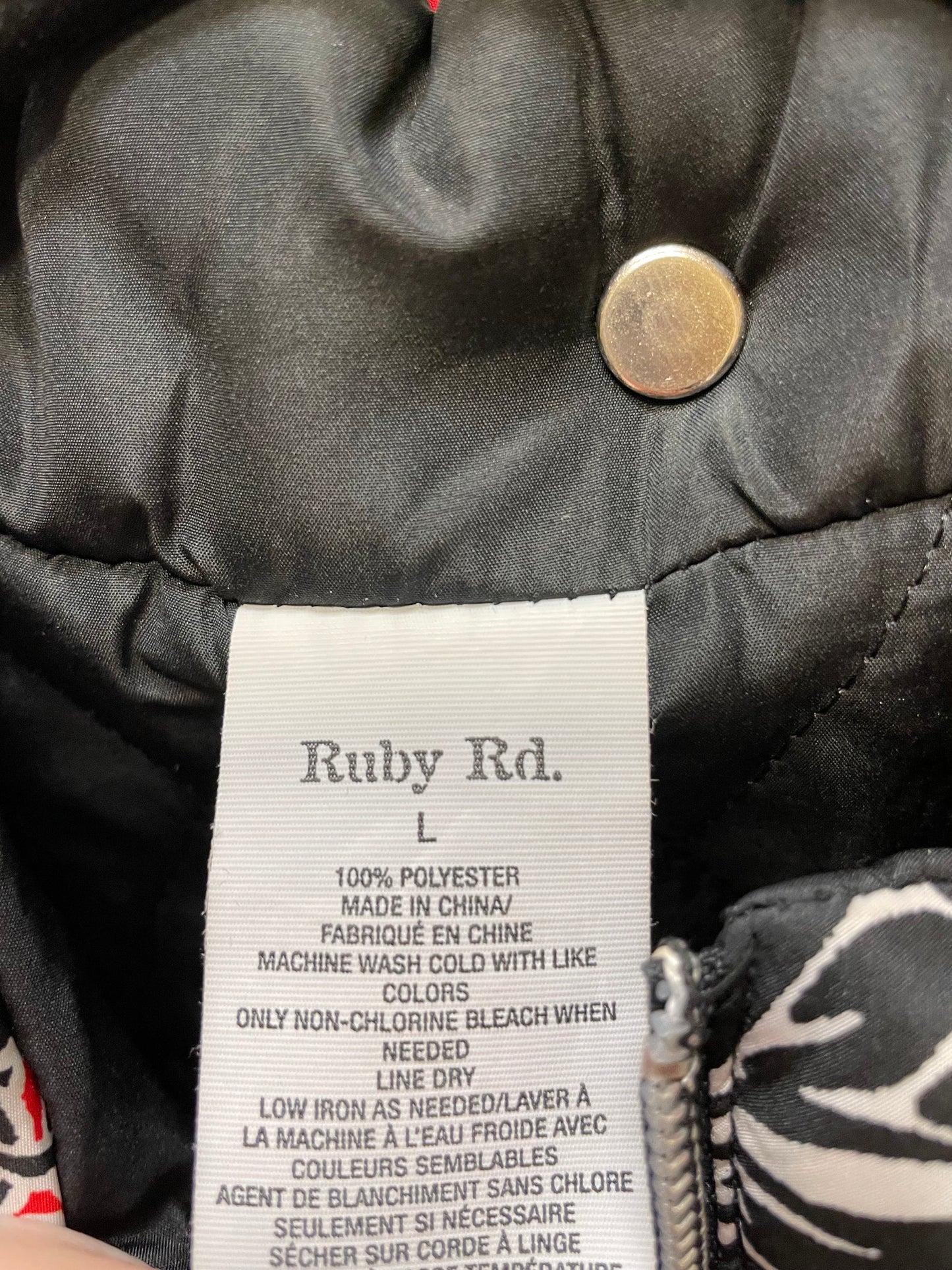 Vest Puffer & Quilted By Ruby Rd In Black & Red, Size: L