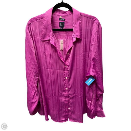 Blouse Long Sleeve By Gap In Purple, Size: 2x