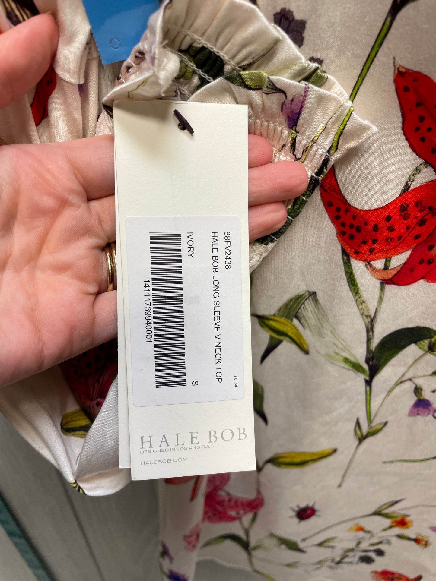 Blouse Long Sleeve By Hale Bob In Floral Print, Size: S