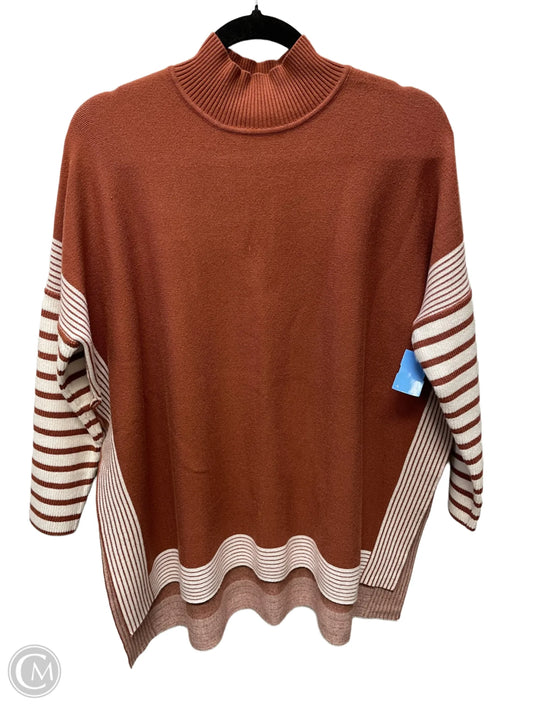 Sweater By Zenana Outfitters In Brown & White, Size: Xs