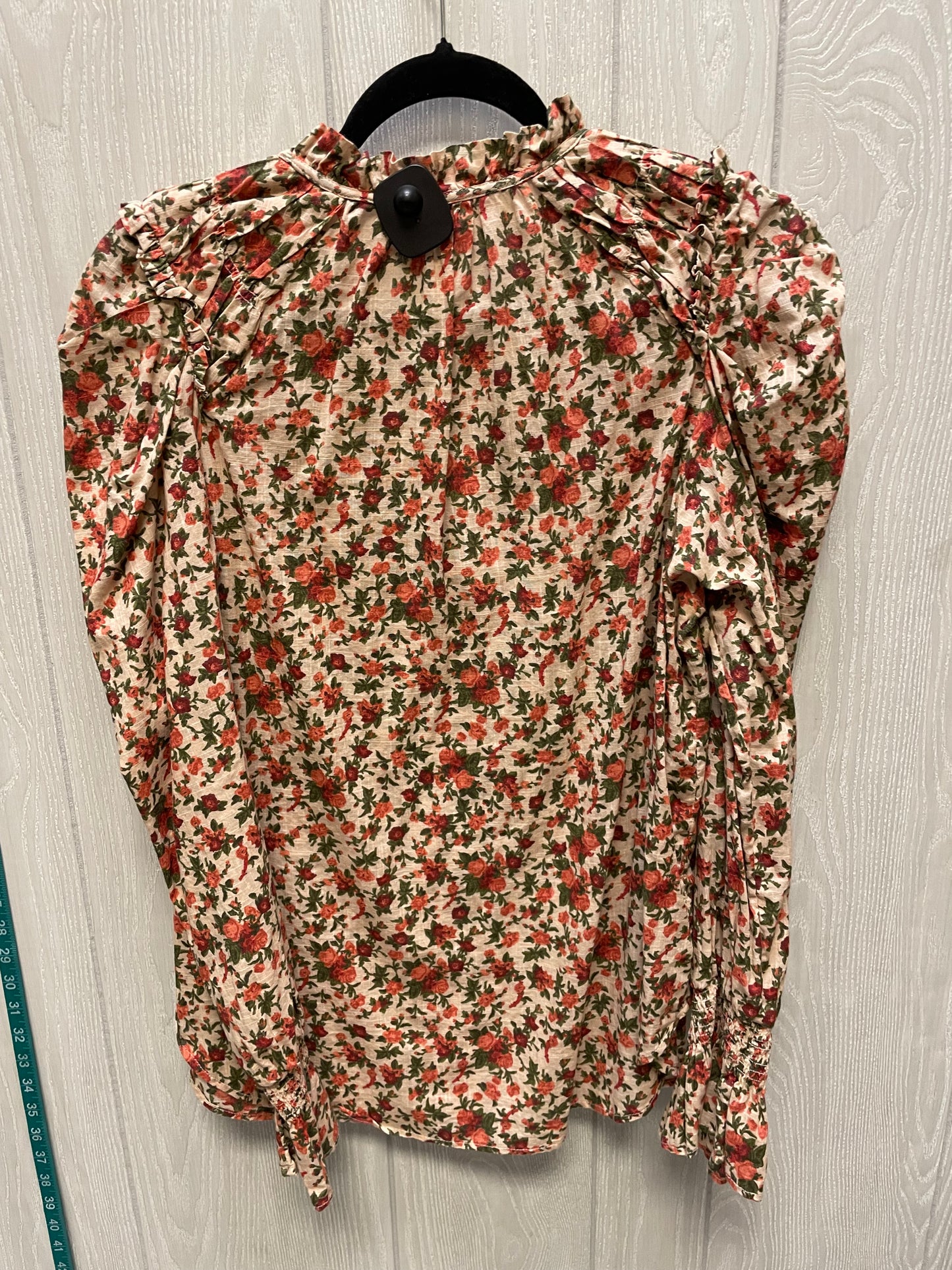 Blouse Long Sleeve By Free People In Floral Print, Size: L