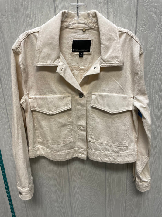 Jacket Denim By Banana Republic In Cream Denim, Size: M