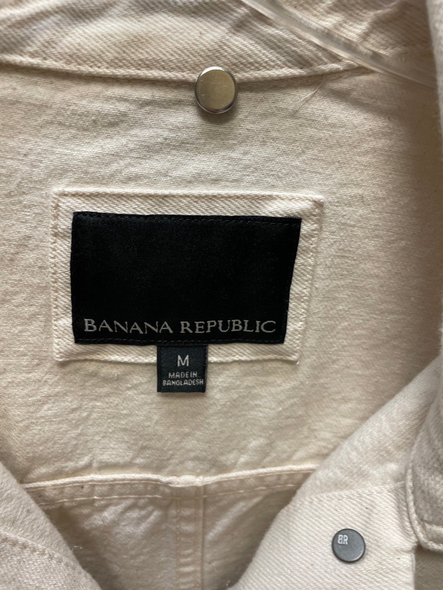 Jacket Denim By Banana Republic In Cream Denim, Size: M