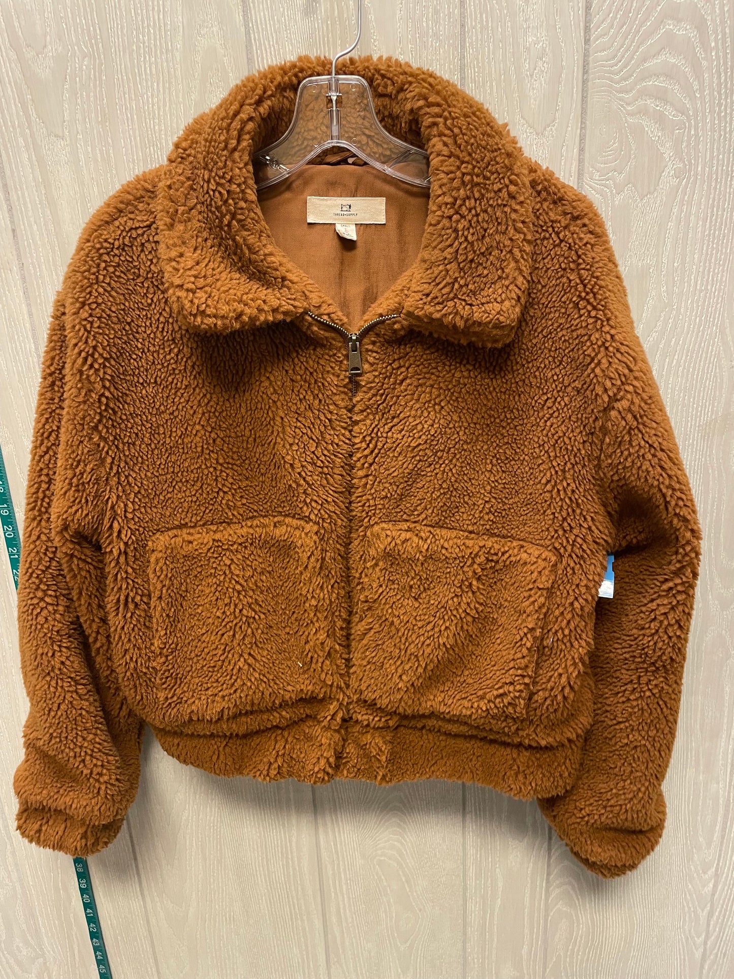 Jacket Faux Fur & Sherpa By Thread And Supply In Brown, Size: S