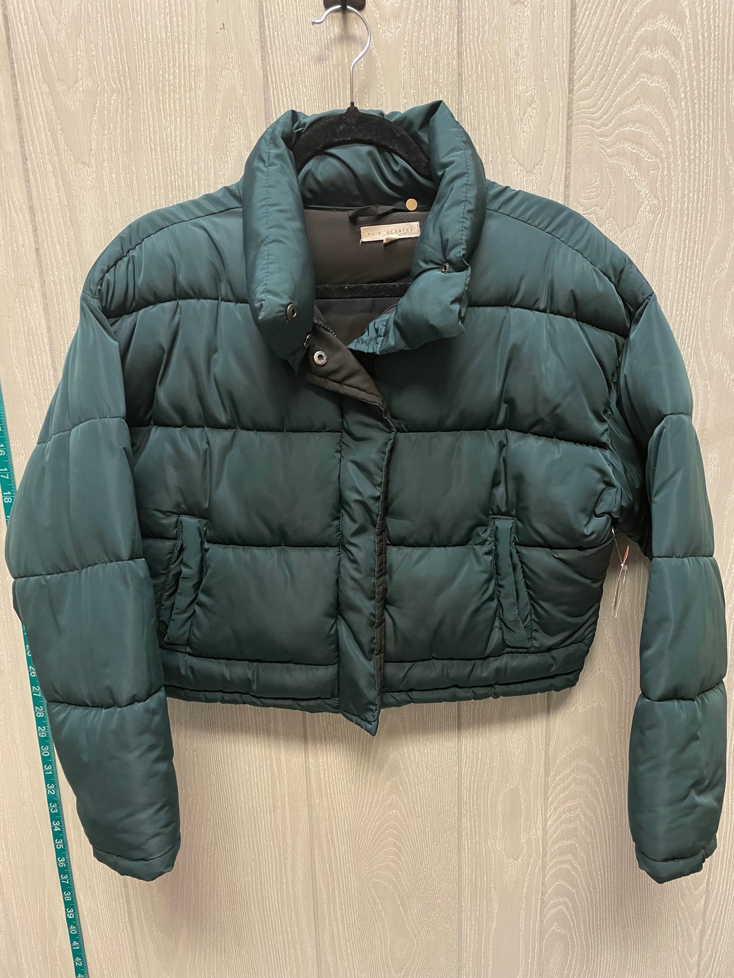 Coat Puffer & Quilted By La Hearts In Green, Size: Xs