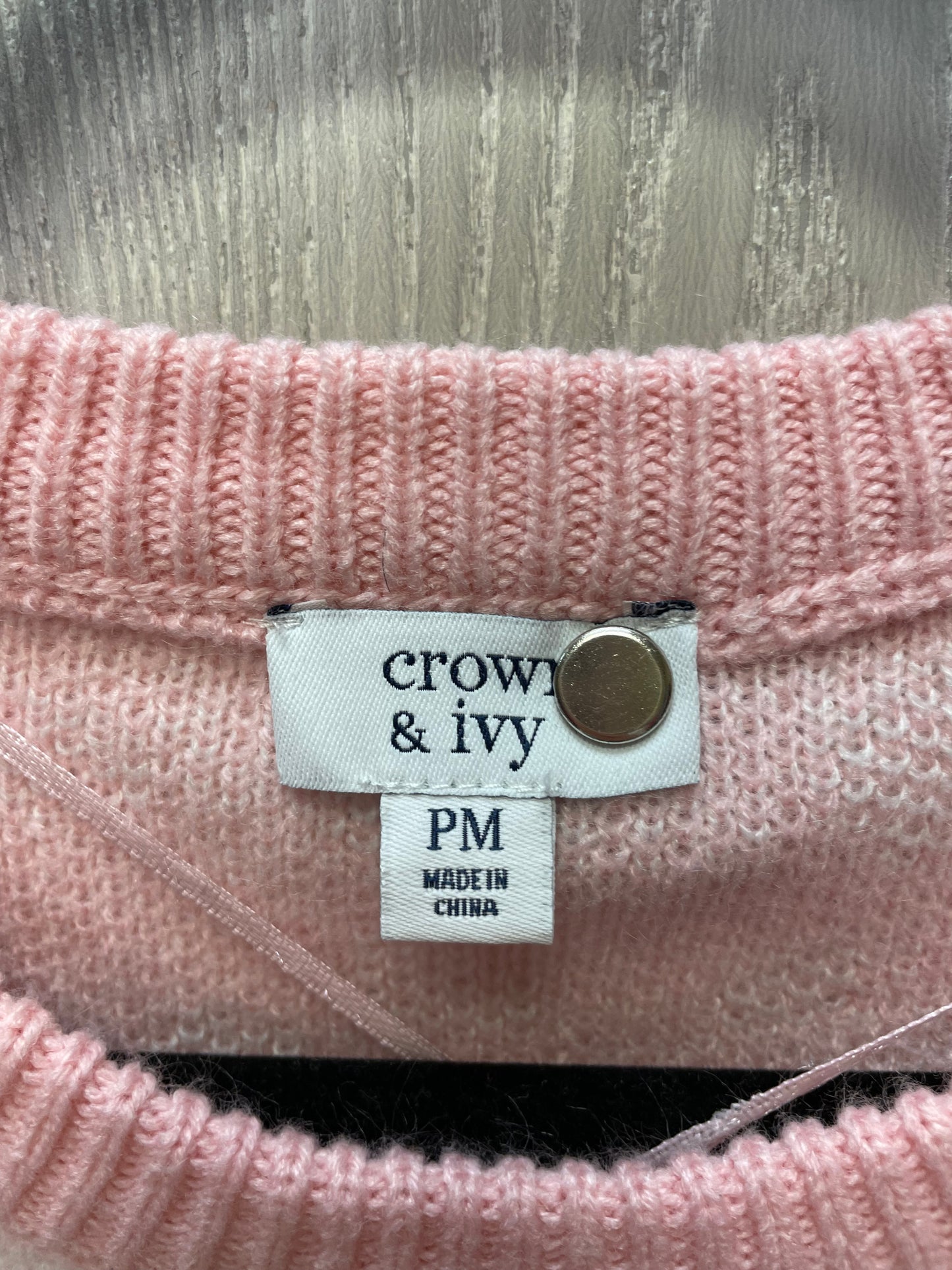 Sweater By Crown And Ivy In Pink & White, Size: M