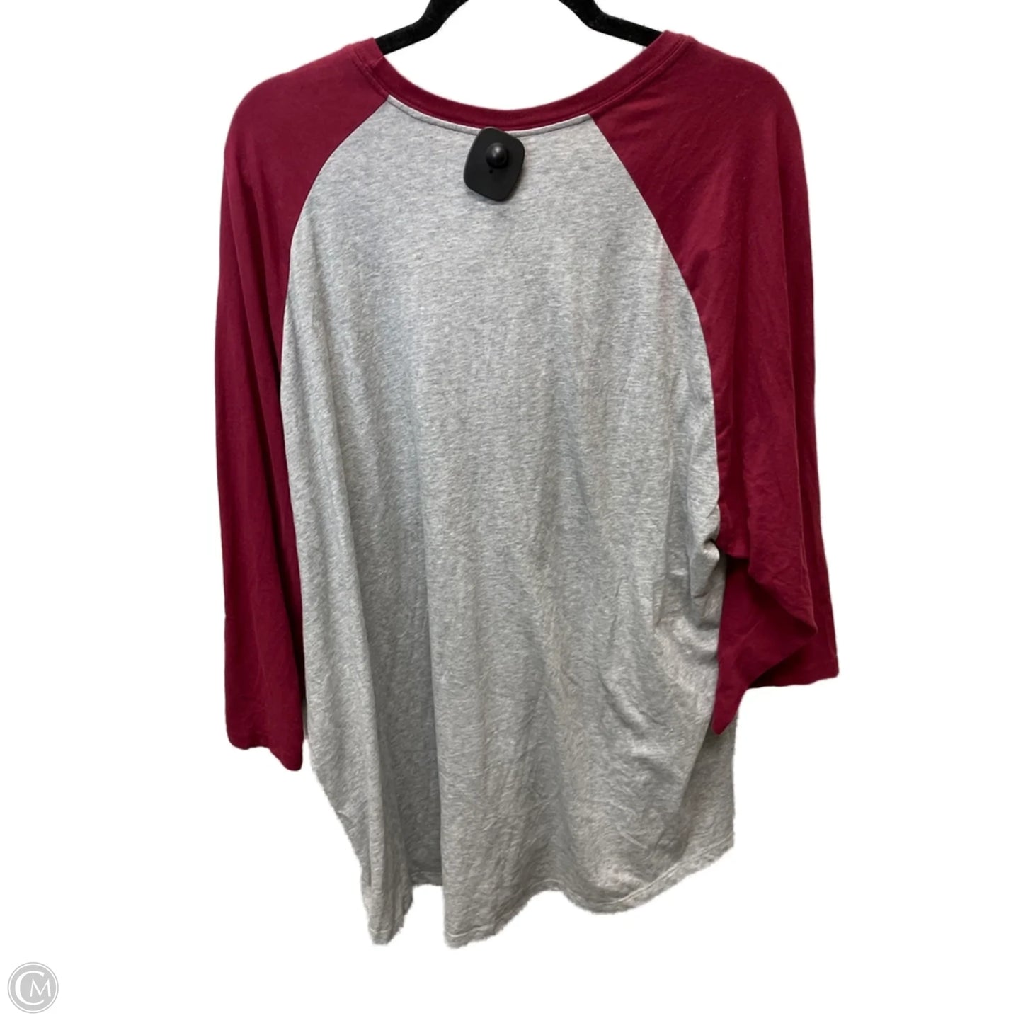 Top 3/4 Sleeve By Nike Apparel In Grey & Red, Size: 3x