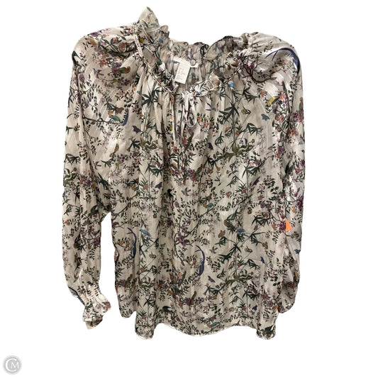 Blouse 3/4 Sleeve By H&m In Floral Print, Size: 10