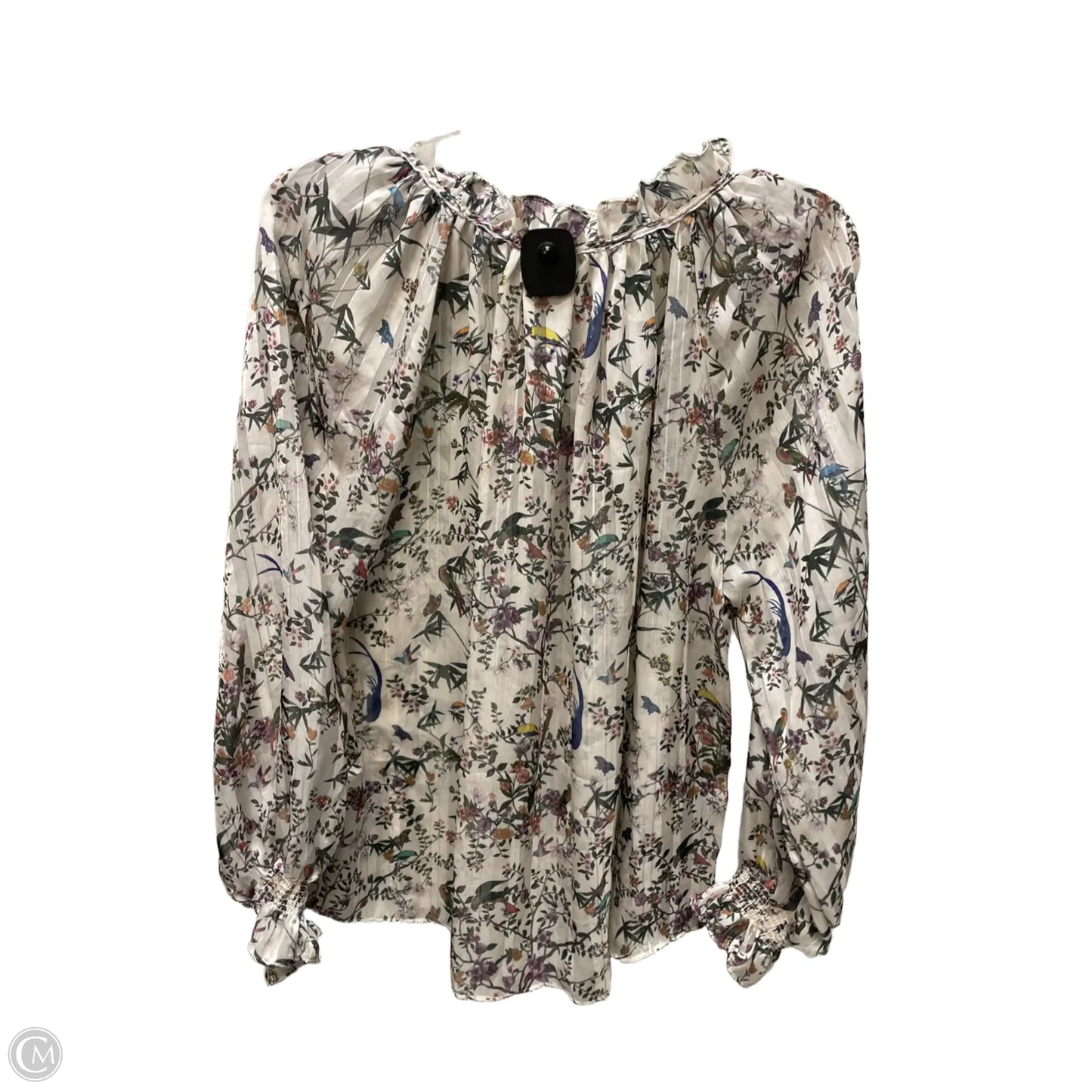 Blouse 3/4 Sleeve By H&m In Floral Print, Size: 10