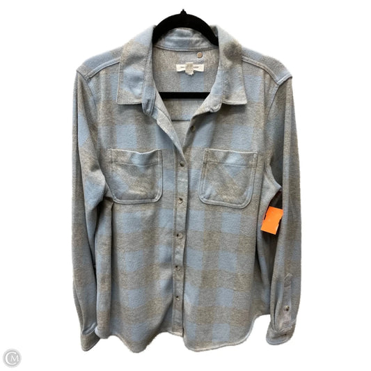 Jacket Shirt By Beachlunchlounge In Checkered Pattern, Size: L