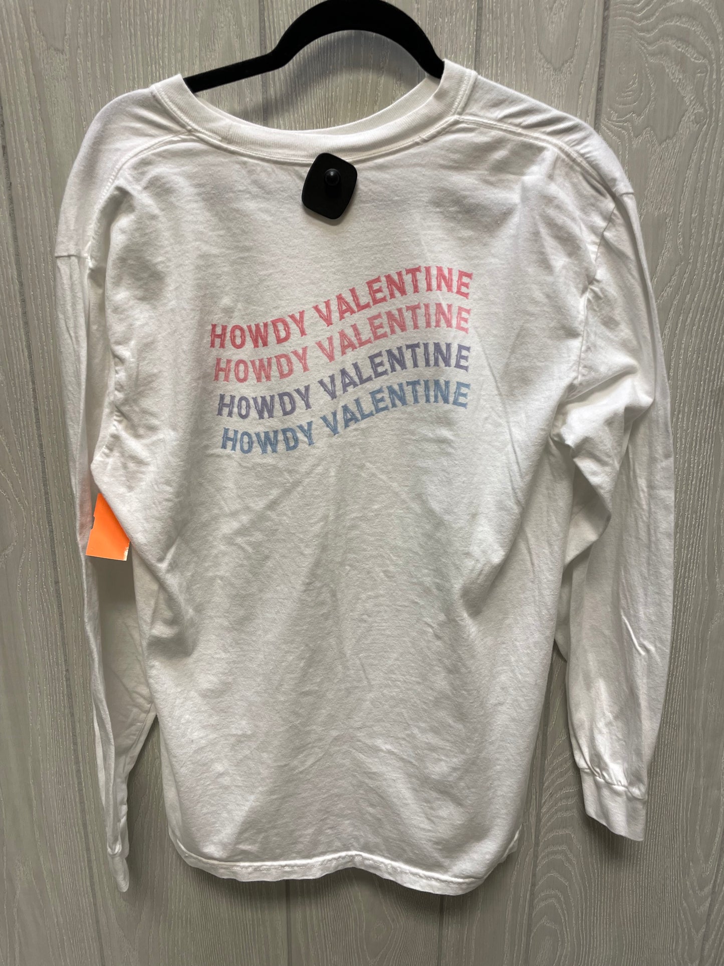 Top Long Sleeve By Comfort Colors In White, Size: L