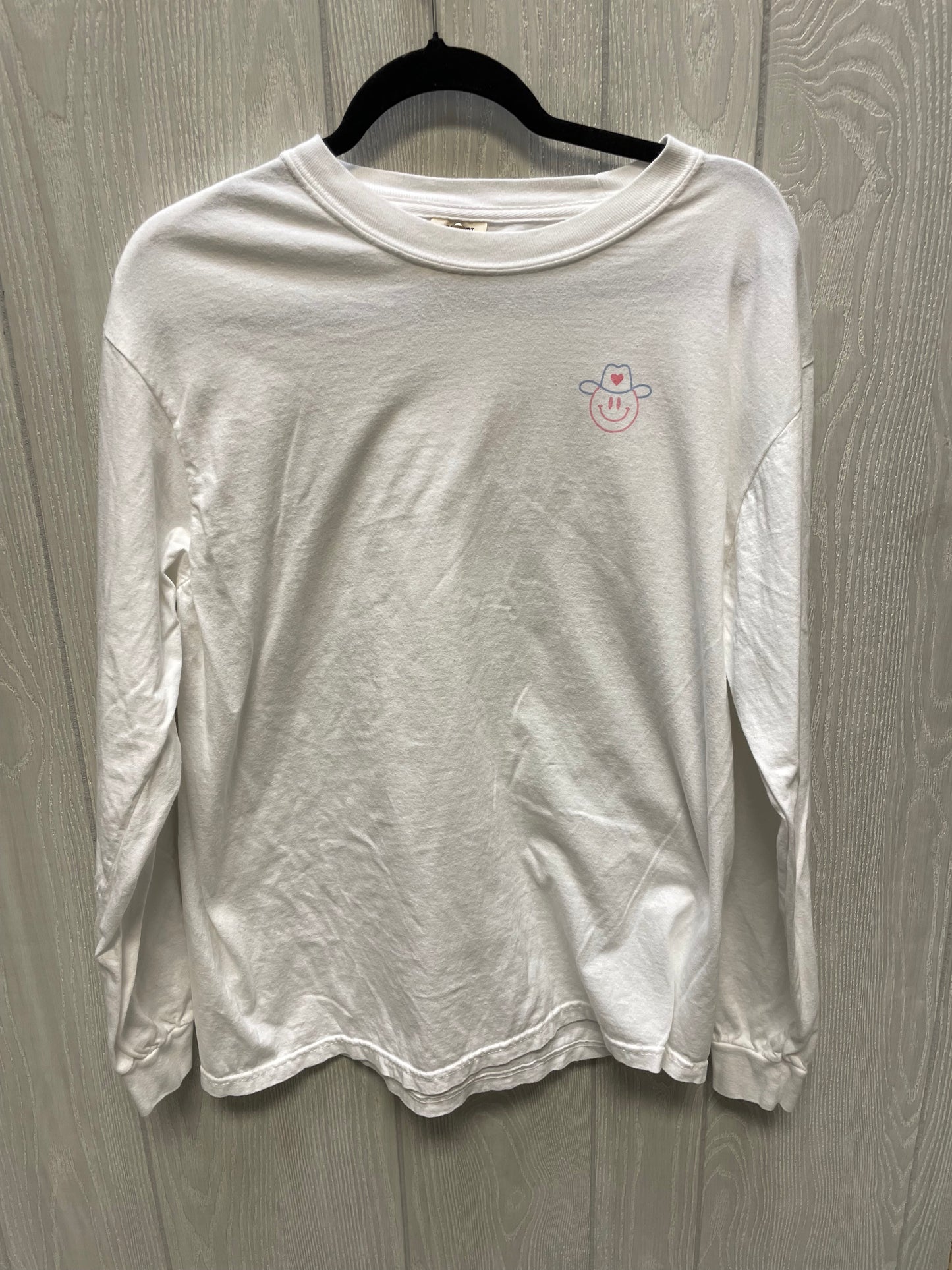 Top Long Sleeve By Comfort Colors In White, Size: L