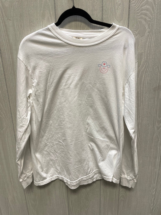 Top Long Sleeve By Comfort Colors In White, Size: L
