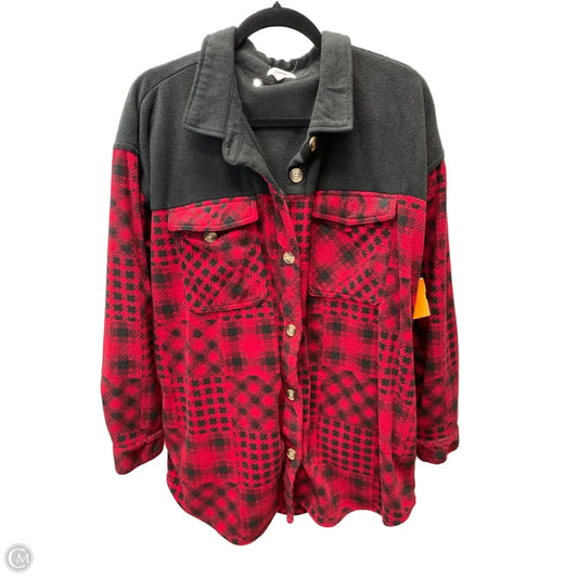 Jacket Shirt By Maurices In Black & Red, Size: Xl