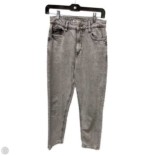 Jeans Straight By Zara In Grey Denim, Size: 4