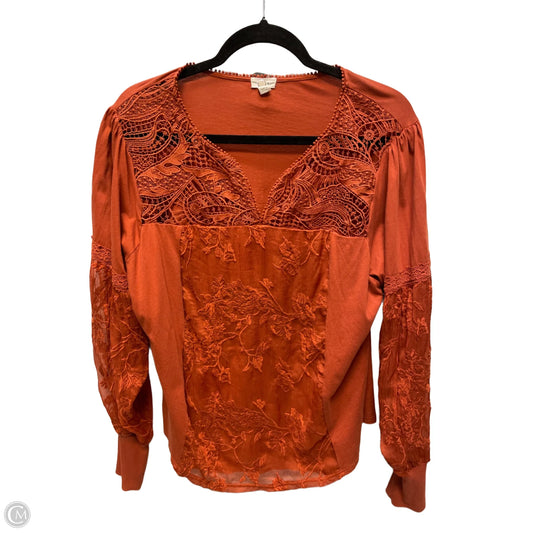 Top Long Sleeve By Tiny In Orange, Size: Xl