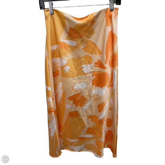 Skirt Maxi By Nine West Apparel In Orange & White, Size: 4