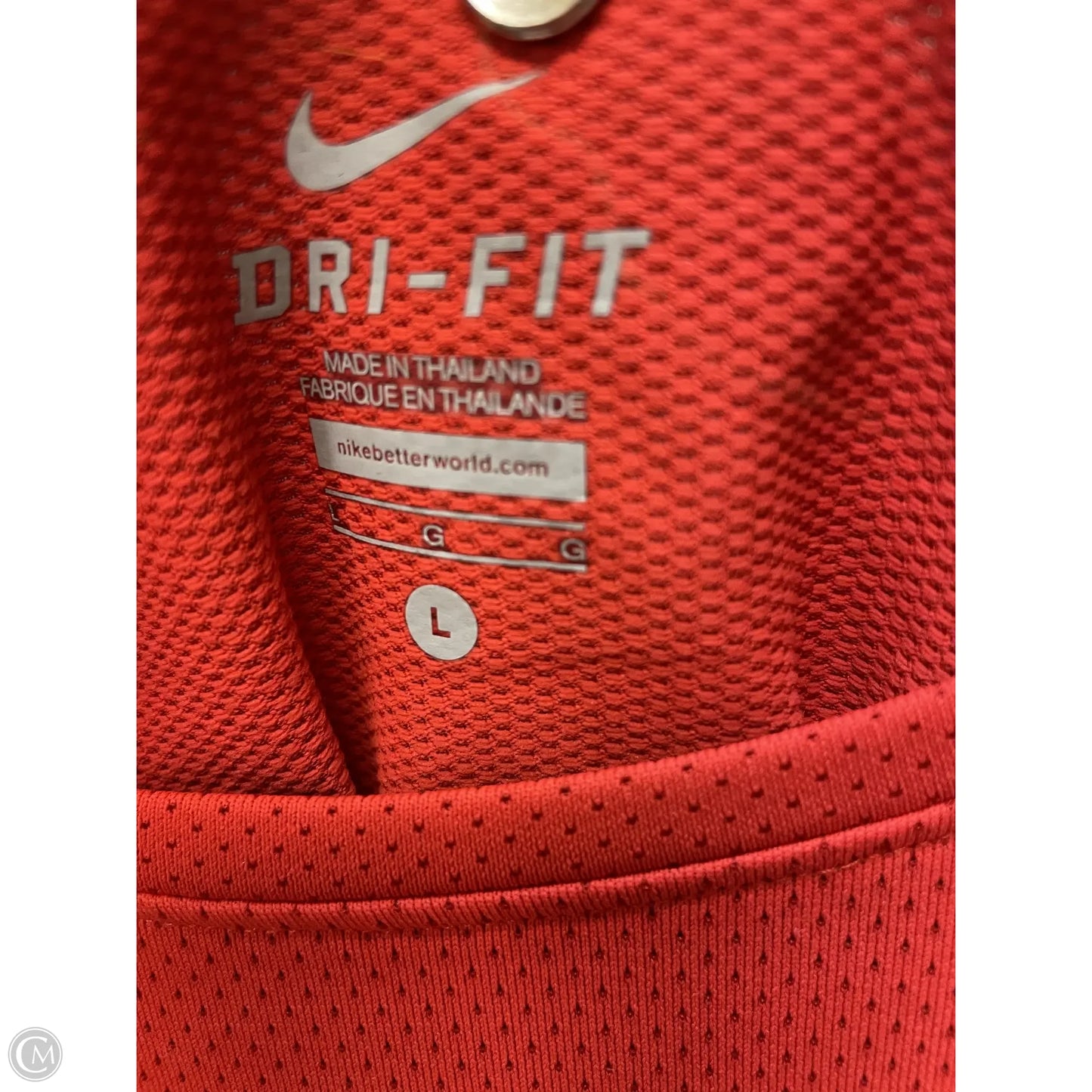 Athletic Top Short Sleeve By Nike Apparel In Orange, Size: L