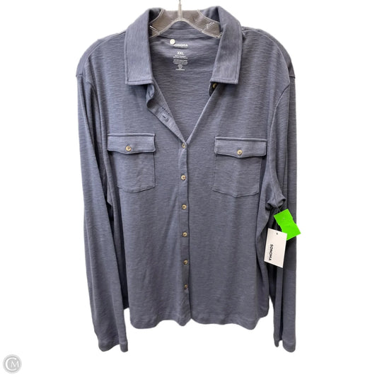Top Long Sleeve By Sonoma In Grey, Size: 1x