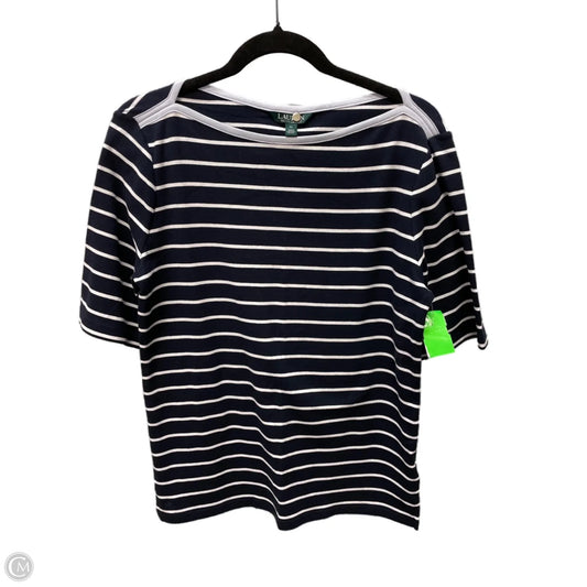 Top Short Sleeve By Lauren By Ralph Lauren In Striped Pattern, Size: Xl