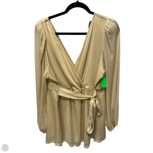 Blouse Long Sleeve By Torrid In Gold, Size: 3x