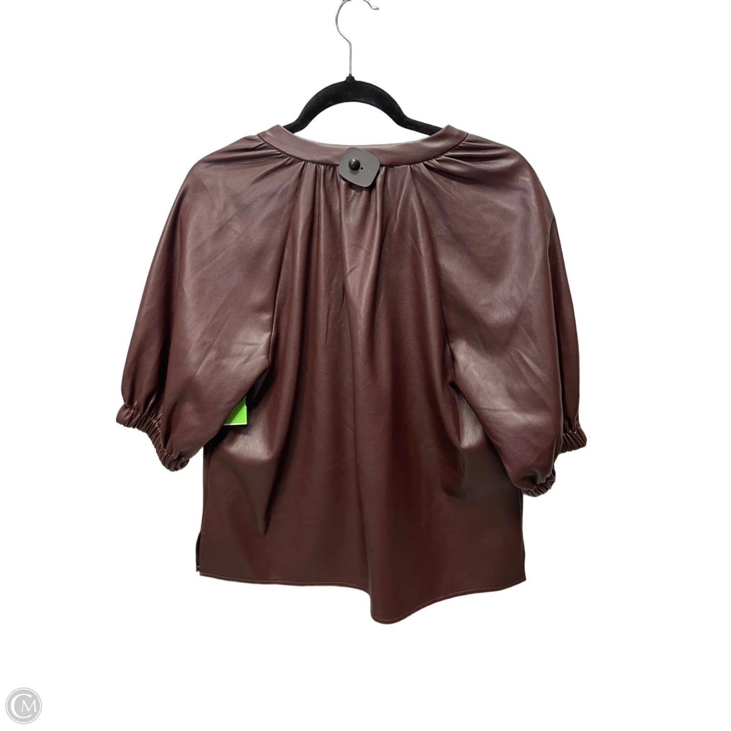Blouse Short Sleeve By Marc New York In Brown, Size: Xs