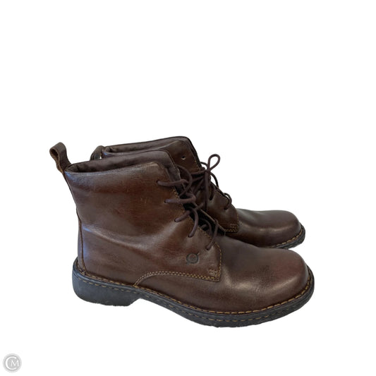 Boots Leather By Born In Brown, Size: 8.5