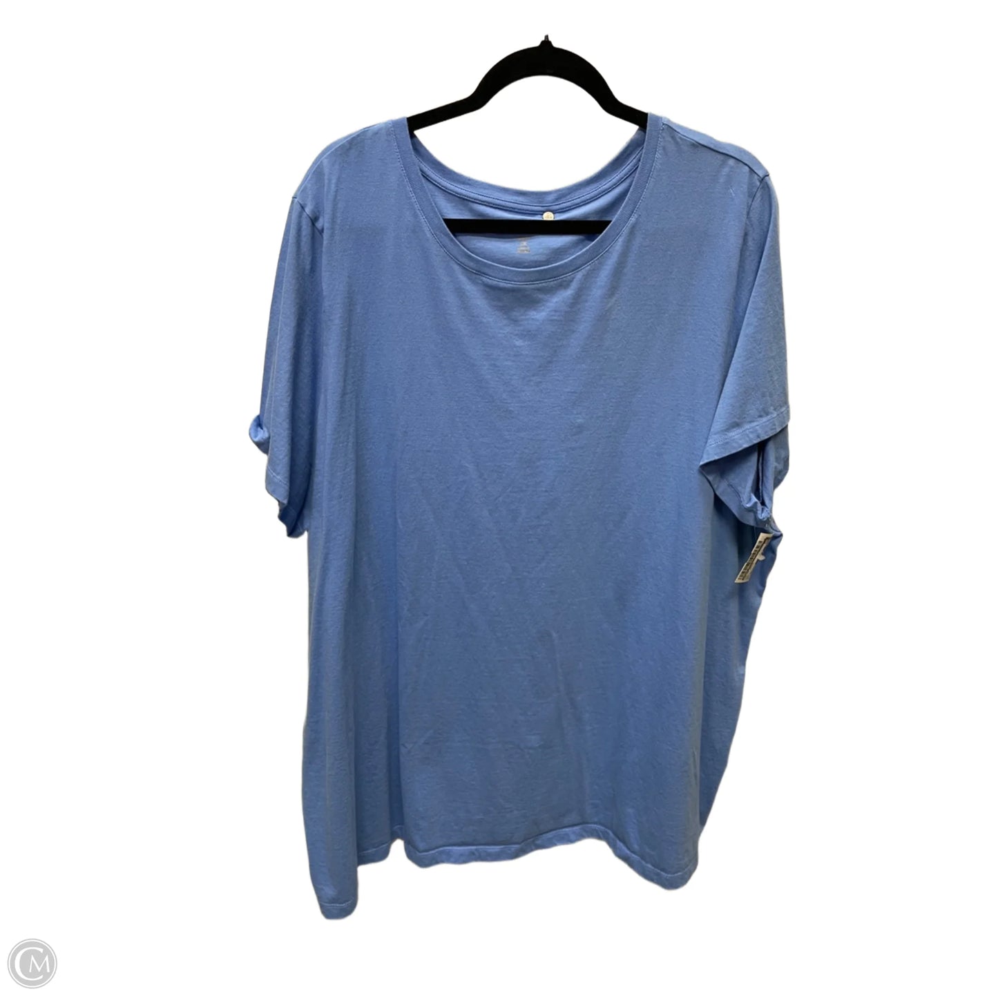 Top Short Sleeve Basic By Woman Within In Blue, Size: 3x