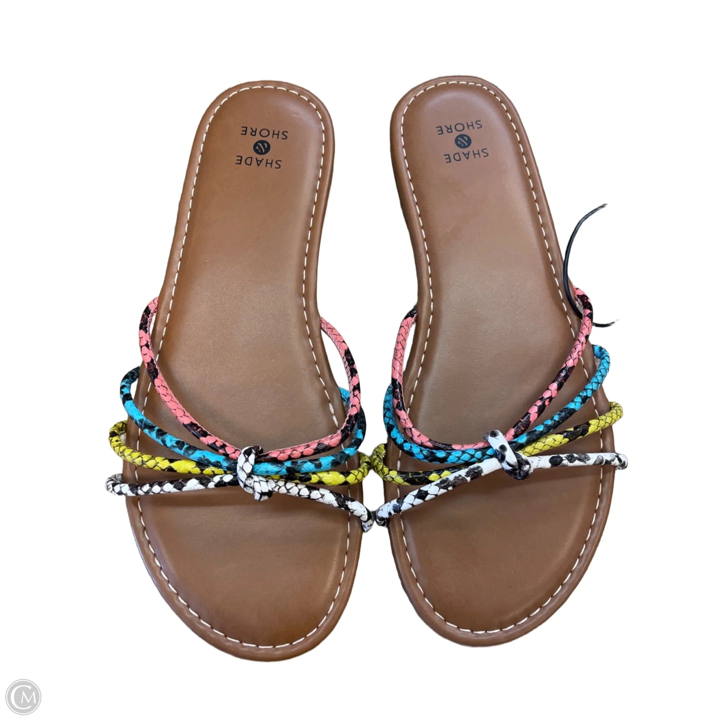 Sandals Flats By Shade & Shore In Snakeskin Print, Size: 7