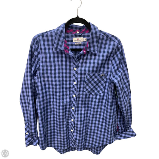 Top Long Sleeve By Vineyard Vines In Plaid Pattern, Size: L