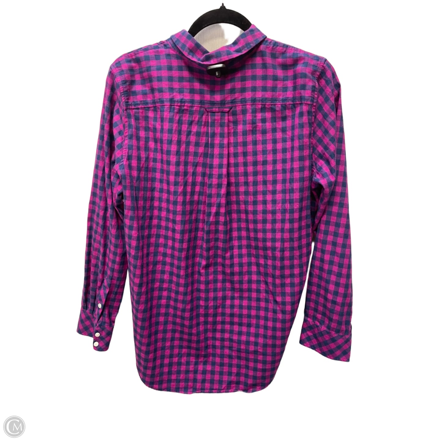 Top Long Sleeve By Vineyard Vines In Plaid Pattern, Size: L