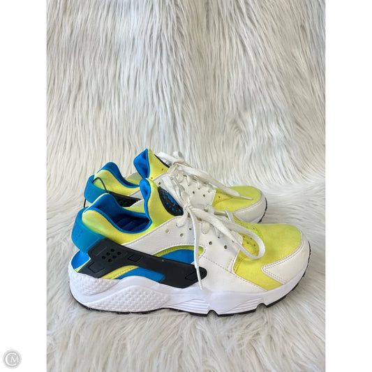 Shoes Athletic By Nike In White & Yellow, Size: 8