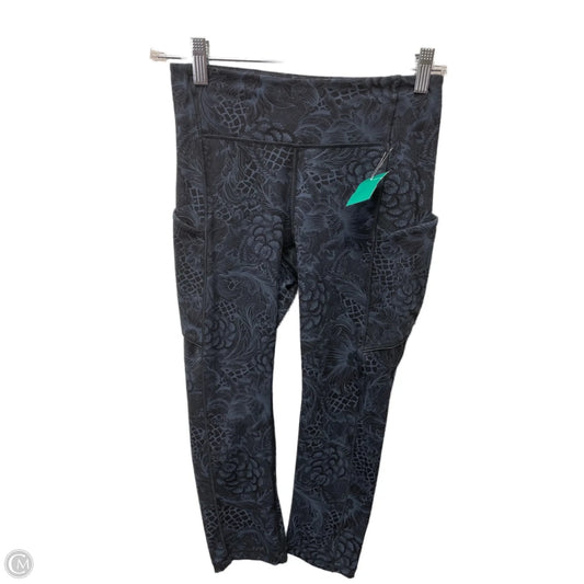 Athletic Leggings Capris By Lululemon In Black & Blue, Size: S