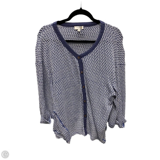 Top Short Sleeve By Umgee In Blue & White, Size: S