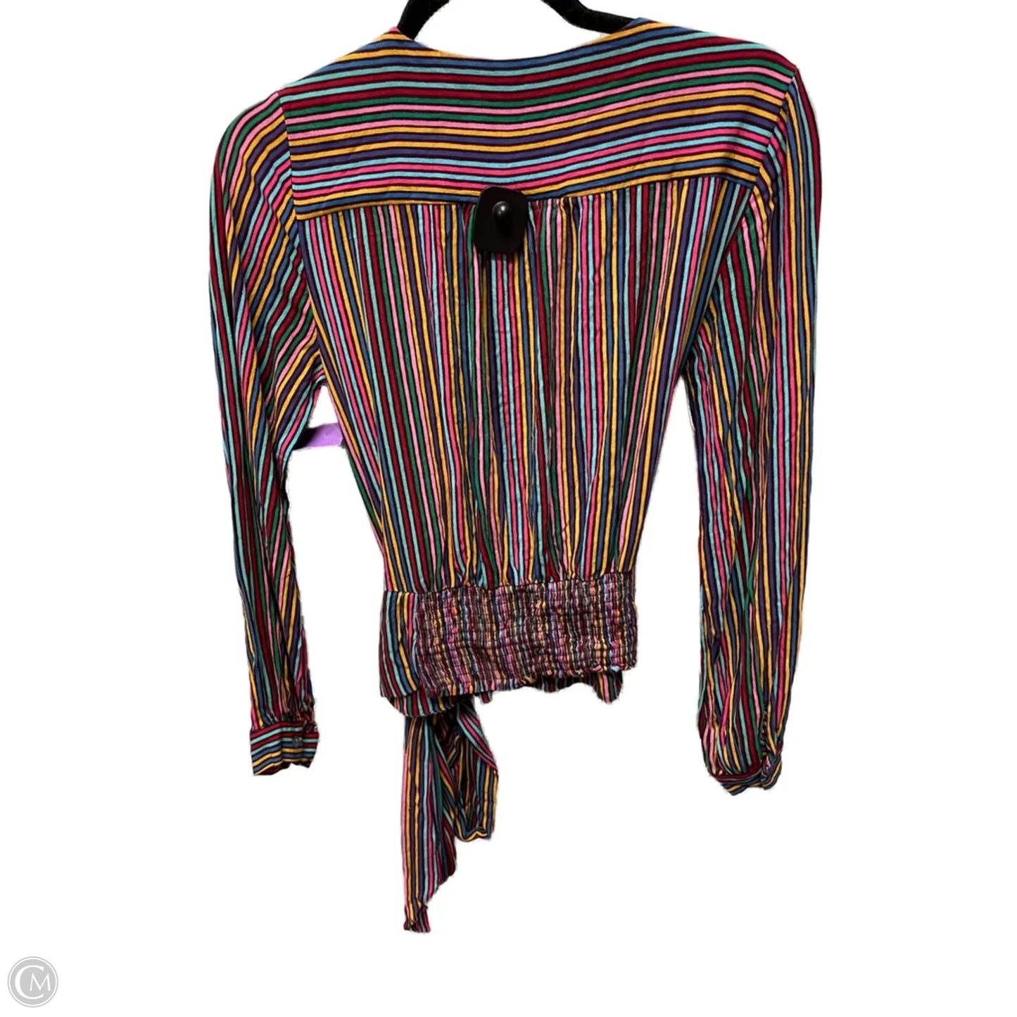 Blouse Long Sleeve By Maeve In Striped Pattern, Size: M