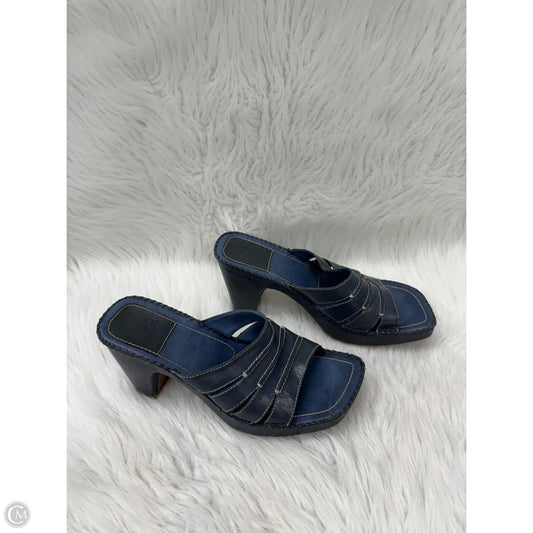 Sandals Heels Block By Clothes Mentor In Blue, Size: 7.5
