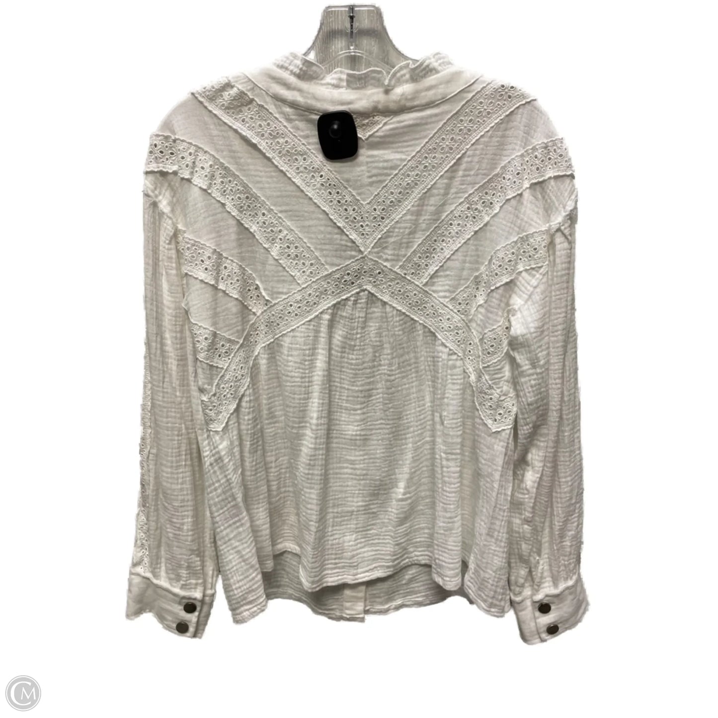 Top Long Sleeve By Pol In White, Size: S