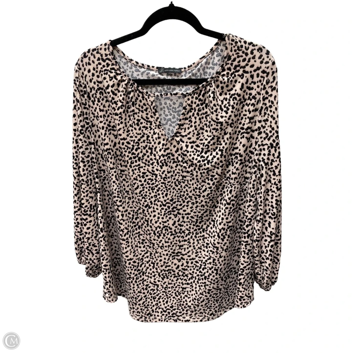 Top 3/4 Sleeve By Adrianna Papell In Animal Print, Size: 3x